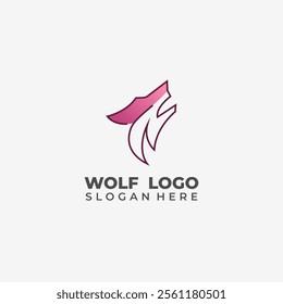 Modern Thin Line Wolf Logo Vector Howling