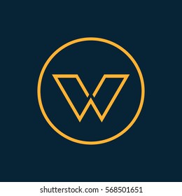 Modern thin lines letter W logo.