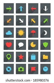 Modern thin web icons collection 