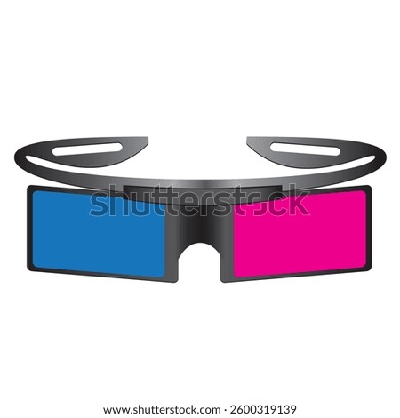 Modern three d glasses for stereo effect, vector illustration