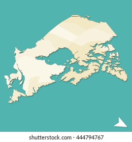 Modern Three Dimensional Aerial Map of Canada
