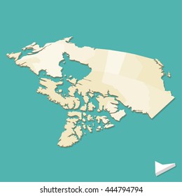 Modern Three Dimensional Aerial Map of Canada