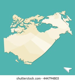 Modern Three Dimensional Aerial Map of Canada