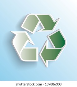 Modern Three Dimensional Recycling Icon