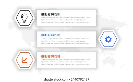 Modernes Drei-Schritte-Infodiagramm Element Chart Banner für Geschäftserfolg Vektor