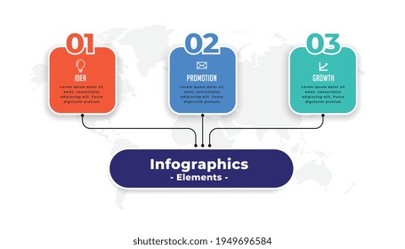 modern three steps infographic presentation template