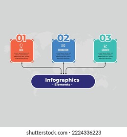 plantilla de presentación de infografía de tres pasos moderna