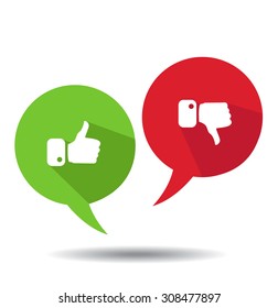Modern Thumbs Up and Thumbs Down Icons 