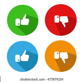 Modern Thumbs Up and Thumbs Down Icons 