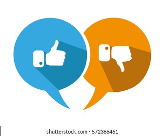 Modern Thumbs Up and Thumbs Down Icons 