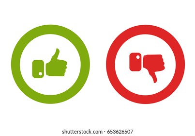 Modern Thumbs Up and Thumbs Down Icons 