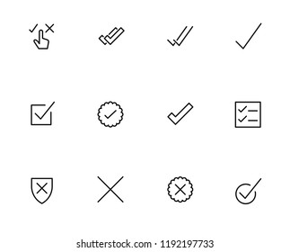 Modern tick icon set