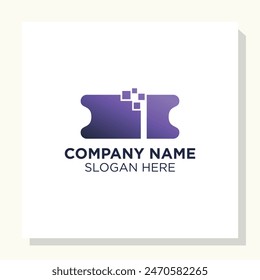 modern ticket logo design concept, ticket logo template