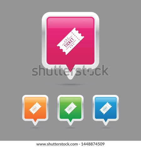 Modern Ticket Pin Marker Icons