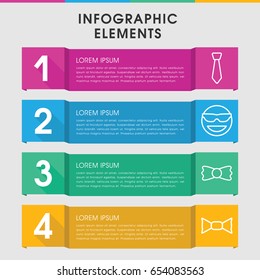 Modern tie infographic template. infographic design with tie icons includes . can be used for presentation, diagram, annual report, web design.