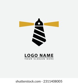 modern tie lighthouse logo icon. Vector graphics of simple elegant flat illustration style.