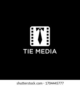 modern tie media logo design template vector