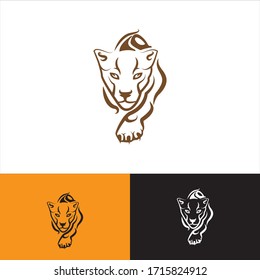 Modern tiger head mascot logo icon template.