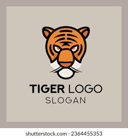 modern tiger logo flat vector illustration 