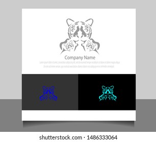 Modern tiger logo template vector with flat design. Eps 10.