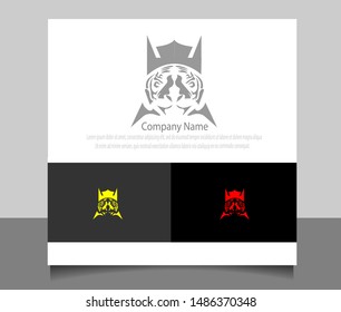 Modern tiger logo template vector with flat design. eps 10.