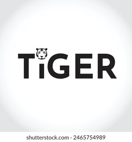 Modern tiger silhouette logo. Vector illustration template, Wild animal logo. Tiger silhouette icon, Tiger silhouette badge. Premium vector illustration