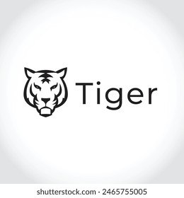 Logo de silueta de tigre moderno. Plantilla de Ilustración vectorial, logotipo de animal salvaje. Icono de silueta de tigre, insignia de silueta de tigre. Ilustración vectorial de Premium