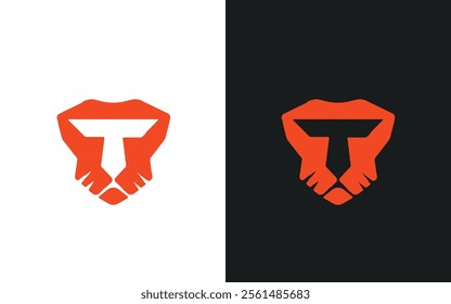 Modern Tiger T Letter Alphabet Sports Logo