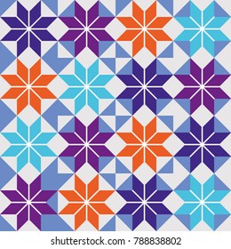 Modern Tiled Ceramic Mosaic Tiles Material Texture. Colorful seamless pattern with abstract geometric shape decoration