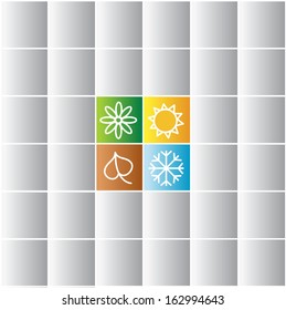 modern tiles background with four seasons icons