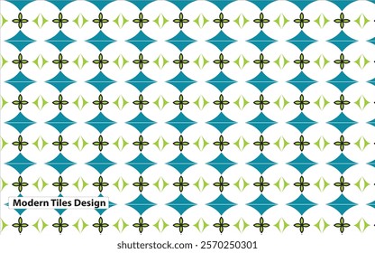 Modern Tiles Design with Cyan and Green Colour