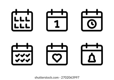 Modernes Zeit-Symbol-Set für Zeitplan- und Uhrendesign-Projekte, Minimal Watch Illustration Collection für Produktivitäts- und Terminkonzepte
