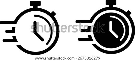 Modern Time Icon Vector Design Set for UI