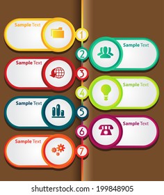 Modern time line template, icon, number