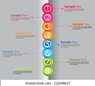 Modern time line template. text box.