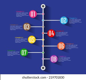 Modern time line template. text box for computer graphic website and business.