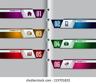 Modern time line template. text box for computer graphic website and business.