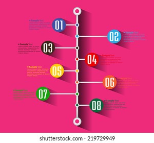 Modern time line template. text box for computer graphic website and business.