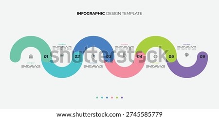 Modern Timeline Creator infographic template. 6 options timeline journey, calendar Flat simple infographics design template