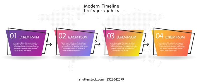 Modern timeline infographic 4 options.