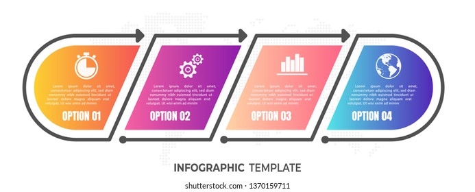 Modern timeline infographic 4 options.