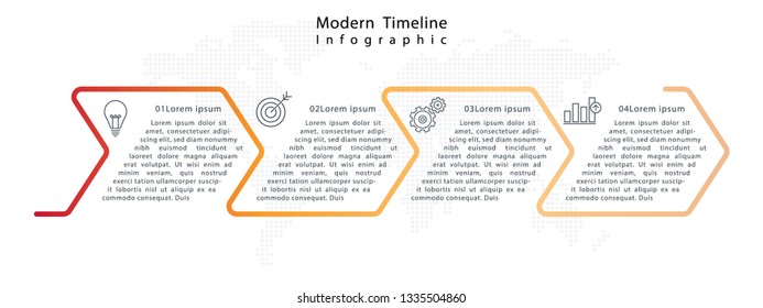 Modern timeline infographic 4 step or options.