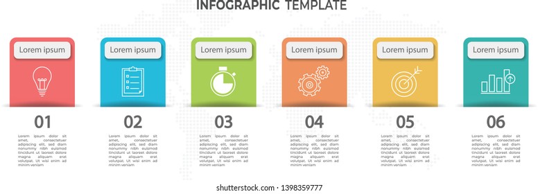Modern timeline infographic 6 options.