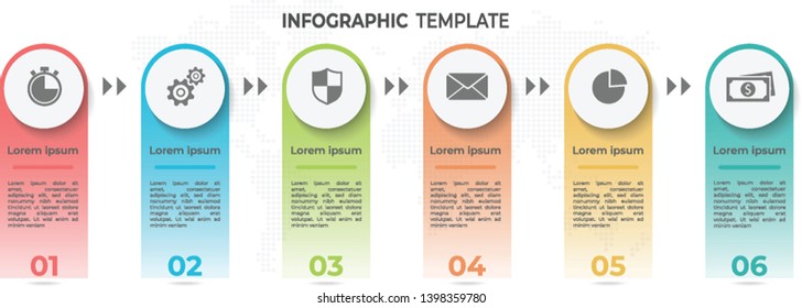 Modern timeline infographic 6 options.