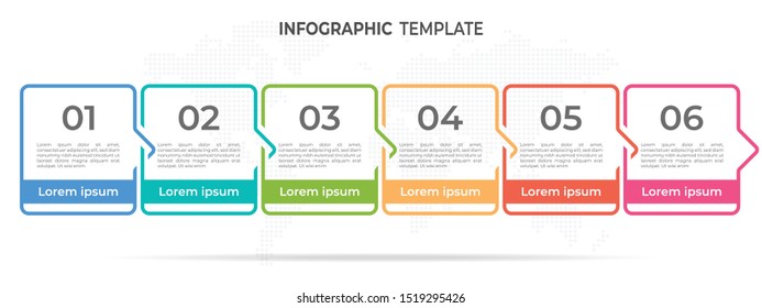 Modern timeline infographic 6 options.