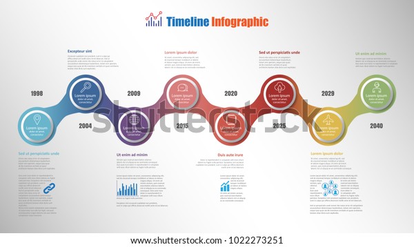 Modern Timeline Infographic 8 Steps Circle Stock Vector (Royalty Free ...