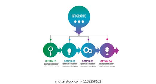 Modern timeline infographic chart data with arrow,option template design vector