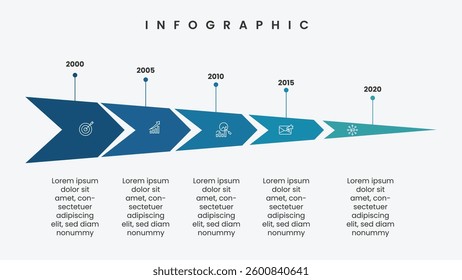 Modern timeline infographic design template with icons