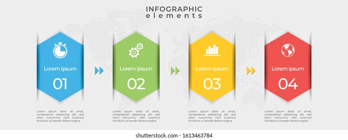 Modern timeline infographic template 4 options.