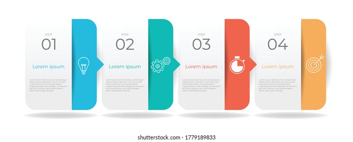 Modern timeline infographic template 4 options, Minimal design.